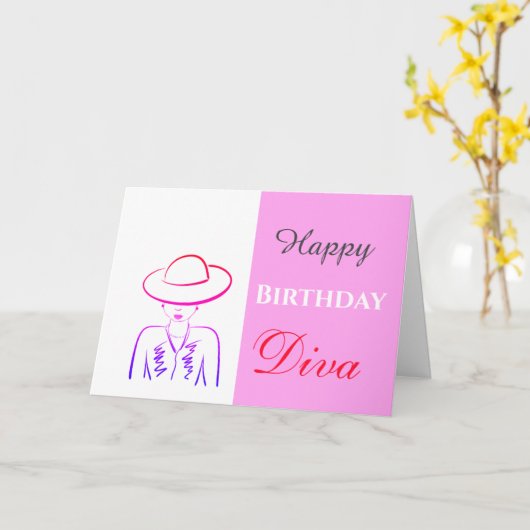 Happy Birthday Diva Karte (Gelbe Blume)