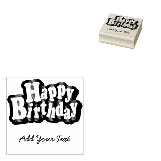 Happy Birthday - DIY Text Gummistempel (Stempel)