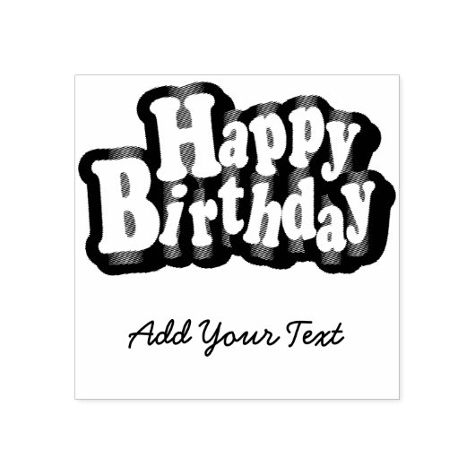 Happy Birthday - DIY Text Gummistempel (Prägung)