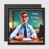 Happy Birthday Doc Magnetic Card Magnetkarte (Vorne/Hinten)