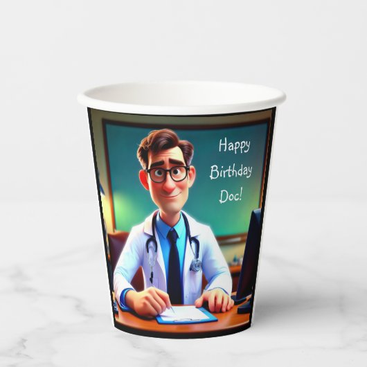 Happy Birthday Doc Paper Cups Pappbecher (Vorderseite)