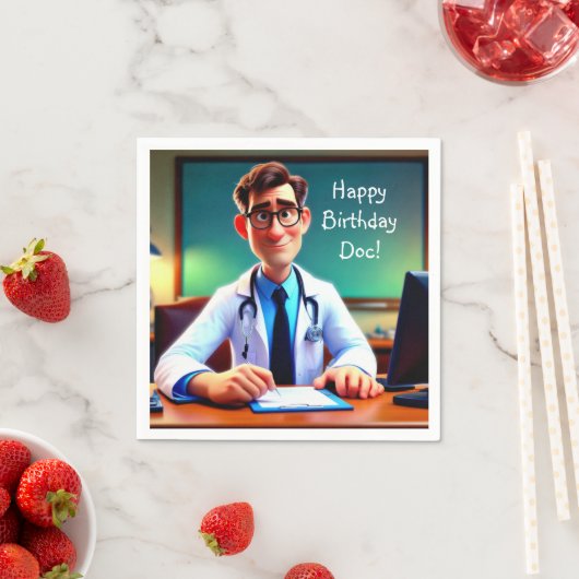 Happy Birthday Doc Serviette (Beispiel)