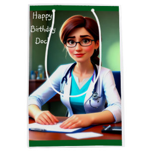 Happy Birthday Doctor Gift Bag Mittlere Geschenktüte