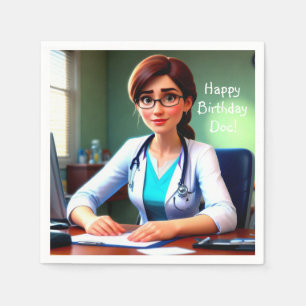 Happy Birthday Doctor Serviette
