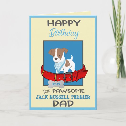 Happy Birthday Dog Daddy Jack Russell Terrier Dog Karte (Vorderseite)