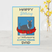 Happy Birthday Dog Daddy Scottish Terrier Dog Karte (Gelbe Blume)