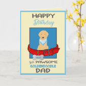 Happy Birthday Dog Daddy von Goldendoodle Dog Karte (Gelbe Blume)