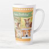 Happy Birthday Dog Mom Pet Photos Personalized Milchtasse (Rechts)
