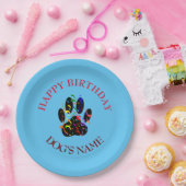 Happy Birthday Dog Paw Confetti Pappteller (Party)
