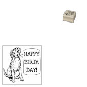 HAPPY BIRTHDAY DOG RUBBER BRIEFMARKE GUMMISTEMPEL (Stempel)