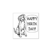 HAPPY BIRTHDAY DOG RUBBER BRIEFMARKE GUMMISTEMPEL (Prägung)