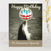 Happy Birthday Dolphin Art Card Karte (Gelbe Blume)