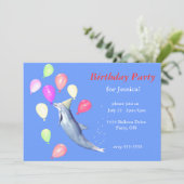 Happy Birthday Dolphin Einladung (Stehend Vorderseite)