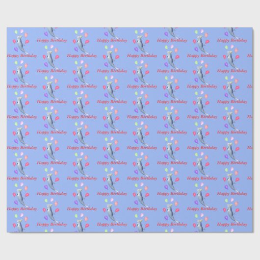 Happy Birthday Dolphin Geschenkpapier (Flach)