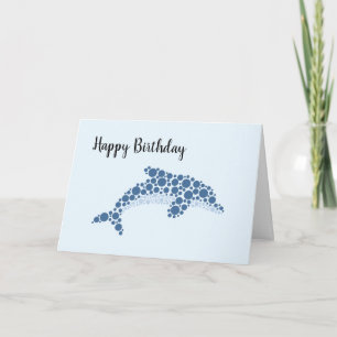 Happy Birthday Dolphin in Dots Karte