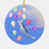 Happy Birthday Dolphin Keramik Ornament (Hinten)
