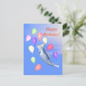 Happy Birthday Dolphin Postkarte (Stehend Vorderseite)