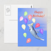 Happy Birthday Dolphin Postkarte (Vorne/Hinten)