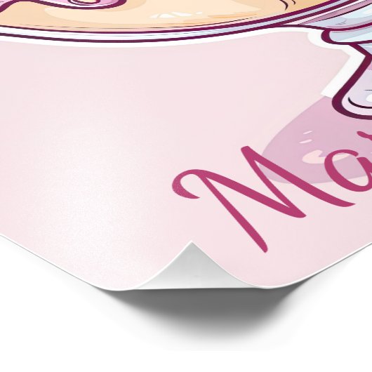 Happy Birthday Dondurma Ice-Creme Kawaii Cartoon Fotodruck (Ecke)