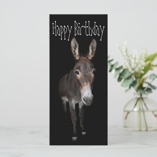 Happy Birthday Donkey Karte (Stehend Vorderseite)