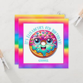 Happy Birthday Donnut Datum Mädchen hinzufügen Einladung