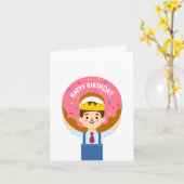 Happy Birthday donut Karte (Gelbe Blume)
