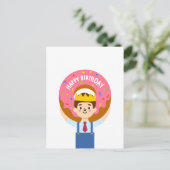 Happy Birthday donut Postkarte (Stehend Vorderseite)