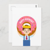 Happy Birthday donut Postkarte (Vorne/Hinten)