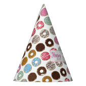 Happy Birthday Donuts Pink und Schokolade Party Ha Partyhütchen (Links)