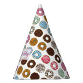 Happy Birthday Donuts Pink und Schokolade Party Ha Partyhütchen (Rechts)