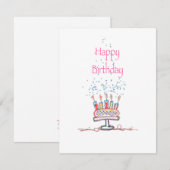 Happy Birthday Doodle Cake Card (Vorne/Hinten)