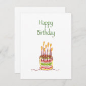 Happy Birthday Doodle Cake Card (Vorne/Hinten)