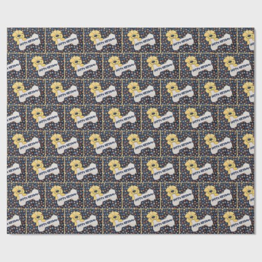 Happy Birthday Dot Bone Geschenkpapier (Flach)