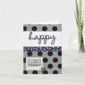 Happy Birthday Dots Faltet 4x5 Karte (Vorderseite)