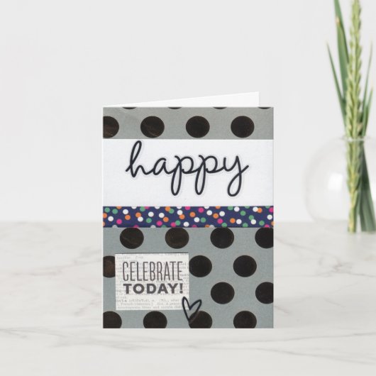 Happy Birthday Dots Faltet 4x5 Karte (Vorderseite)