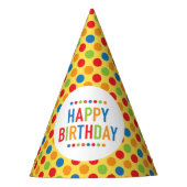Happy Birthday Dots Party Hat Partyhütchen (Vorderseite)