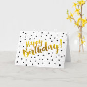 Happy Birthday - Dotted Greeting Card Karte (Gelbe Blume)
