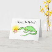 Happy Birthday Dragon & cake Card Karte (Gelbe Blume)