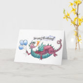 Happy Birthday Dragon Card Karte (Gelbe Blume)