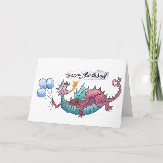 Happy Birthday Dragon Card Karte (Vorderseite)
