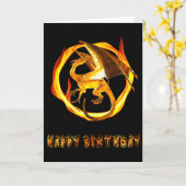 Happy Birthday Dragon Fire Karte (Gelbe Blume)