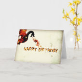 Happy Birthday Dragon Karte (Gelbe Blume)