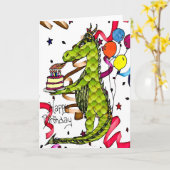 Happy Birthday Dragon light Kerzen Card Karte (Gelbe Blume)