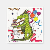 Happy Birthday Dragon Lighting Candles Napkins Serviette (Vorderseite)