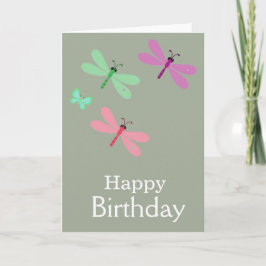 Happy Birthday Dragonflies Card Karte