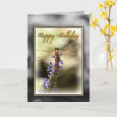 Happy Birthday Dragonfly Card Karte (Gelbe Blume)