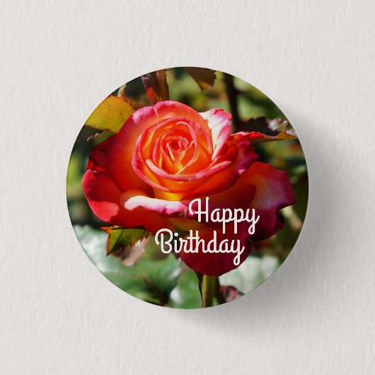 Happy Birthday Dream Come True Rose #2-2 Schaltflä Button (Vorderseite)