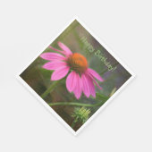 Happy Birthday Dreamy ConeFlower Serviette (Ecke)