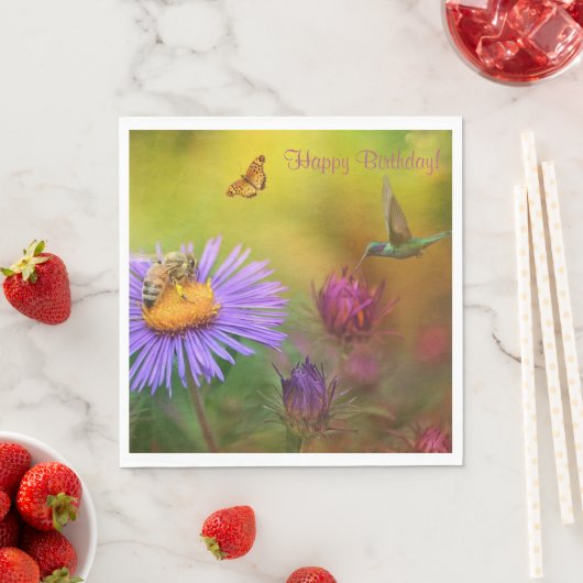 Happy Birthday Dreamy Garden Serviette (Beispiel)