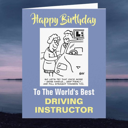 Happy Birthday Driving Instructor - Fahrunterricht Karte